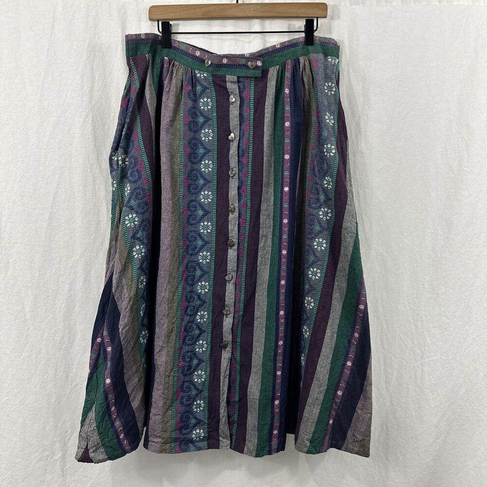 Unbranded Southwestern Embroidered Country Rodeo Western Midi Maxi Skirt Sz 20